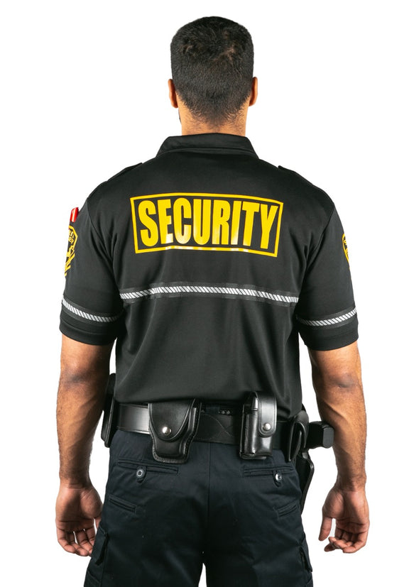 First Class Security Badge and Patch Bike Patrol Polo Shirt with Zippe ...