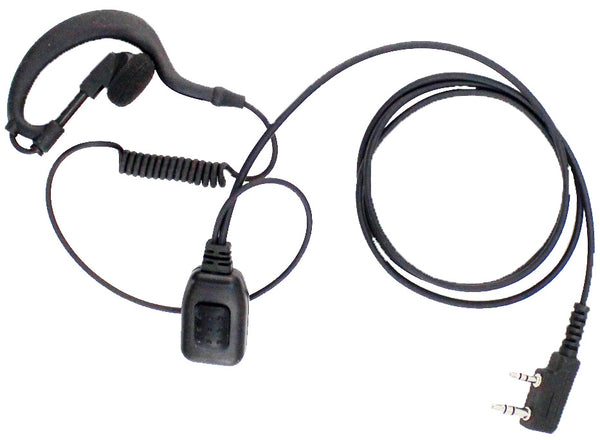 Earphone Lapel Microphone (For Kenwood & UAW 2 Prong Radios)