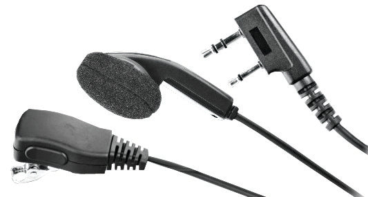 Earphone with Lapel Microphone (For Kenwood & UAW 2 Prong Radios)