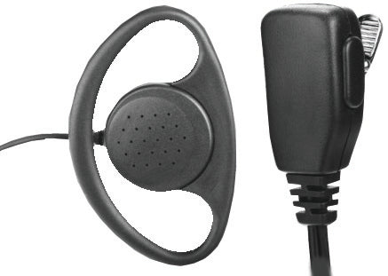 D-Loop Earphone with Lapel Microphone (for Kenwood & UAW 2 prong radios)