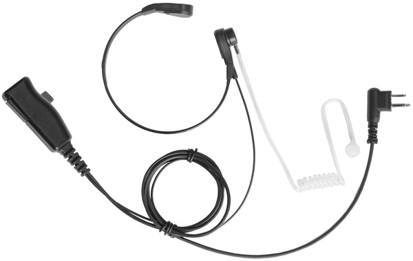 Tactical Throat Mic with Surveillance Earpiece (for Kenwood & UAW 2 prong radios)